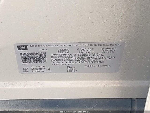 2021 CHEVROLET EQUINOX AWD LS 9