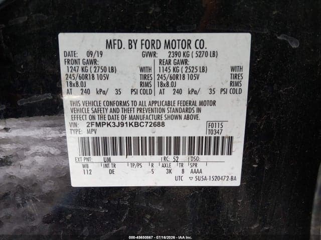 2019 FORD EDGE SEL 9