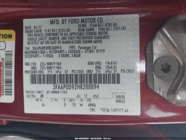 2017 FORD FUSION PLATINUM 9