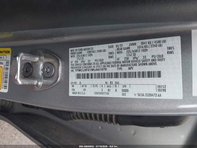 2021 FORD ESCAPE S 9