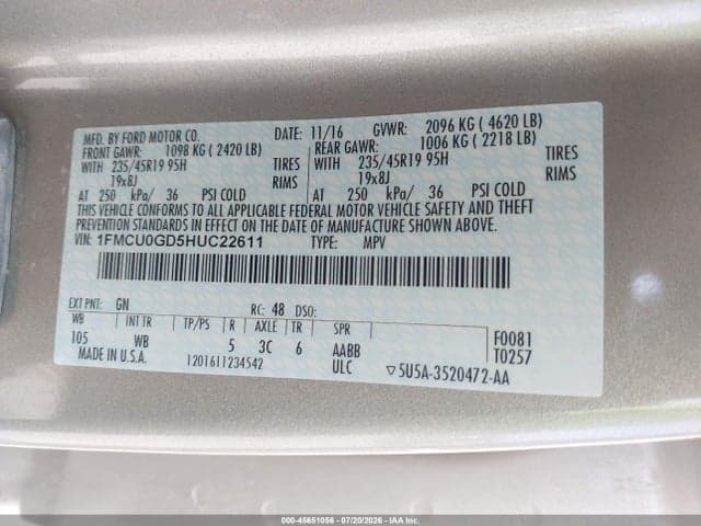 2017 FORD ESCAPE SE 9