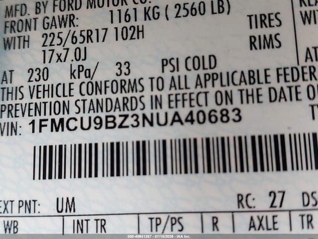 2022 FORD ESCAPE SE HYBRID 9
