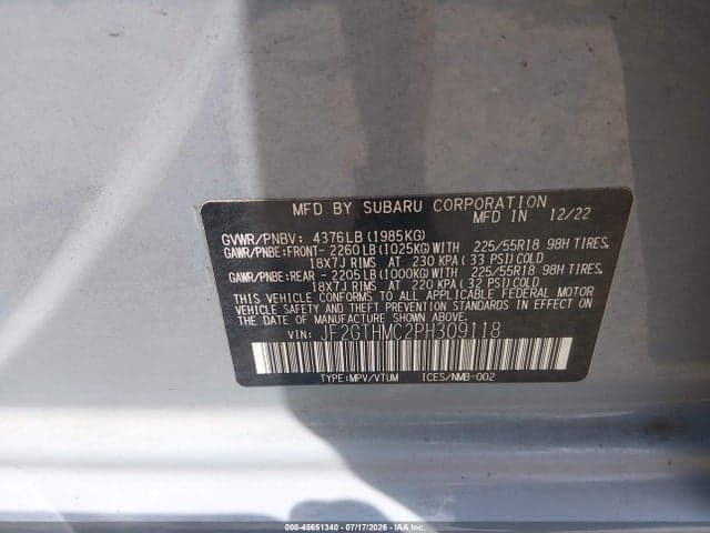 2023 SUBARU CROSSTREK LIMITED 9