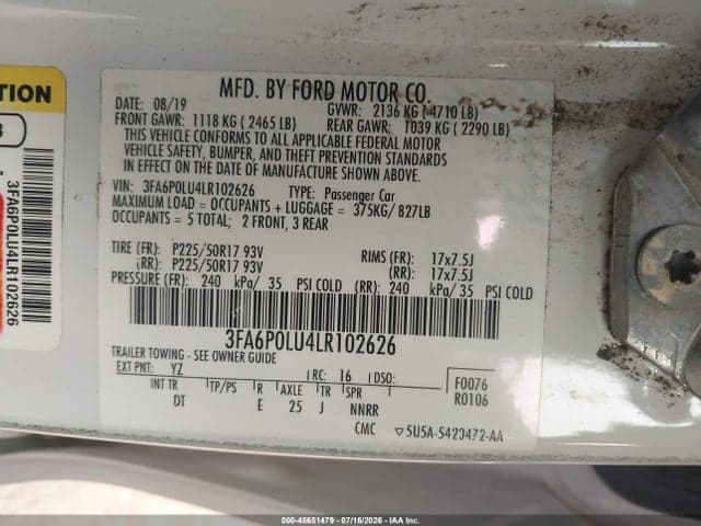 2020 FORD FUSION HYBRID SE 9