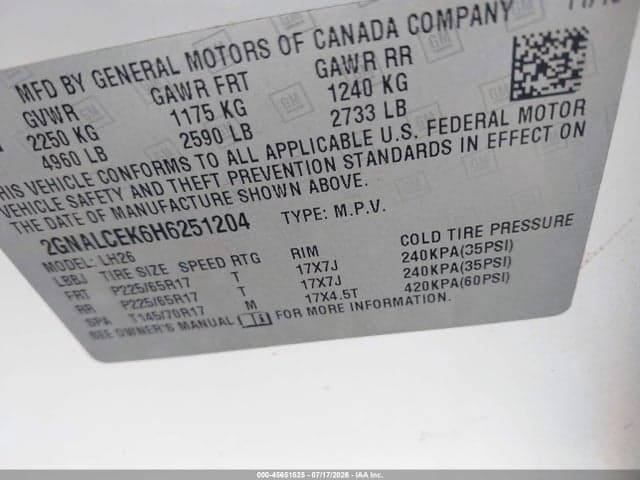 2017 CHEVROLET EQUINOX LT 9