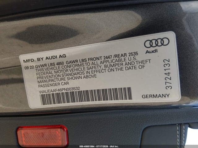 2023 AUDI A4 PREMIUM PLUS 45 TFSI S LINE QUATTRO S TRONIC 9