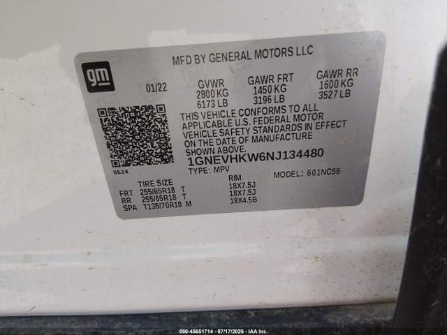 2022 CHEVROLET TRAVERSE AWD LT LEATHER 9