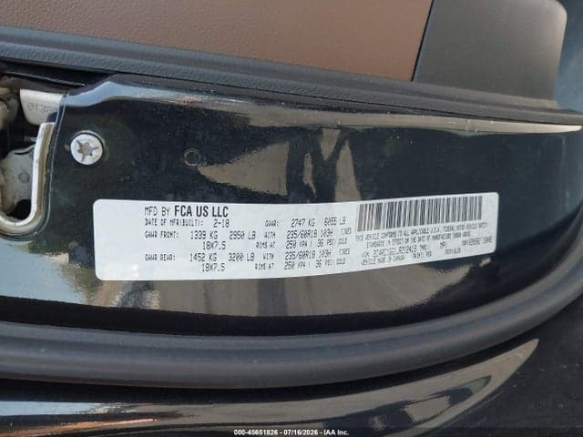 2018 CHRYSLER PACIFICA LIMITED 9