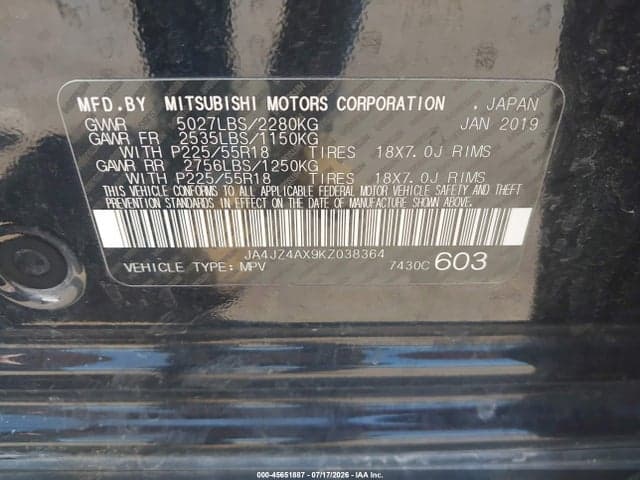 2019 MITSUBISHI OUTLANDER GT 9