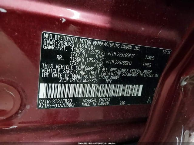 2020 TOYOTA RAV4 LE 9
