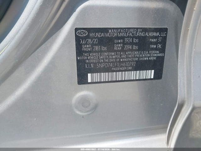 2020 HYUNDAI ELANTRA SE 9
