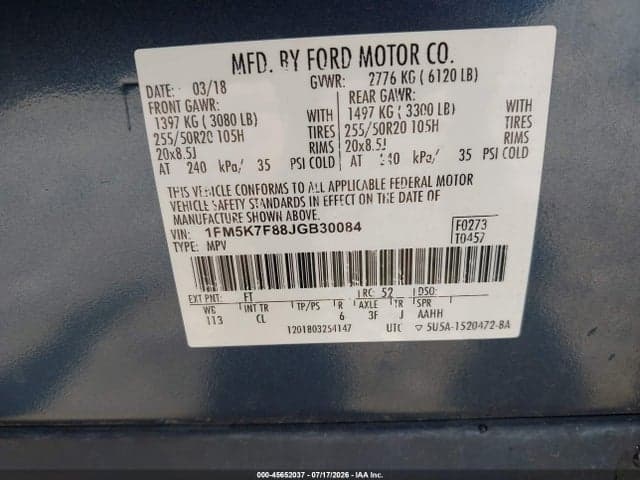 2018 FORD EXPLORER LIMITED 9