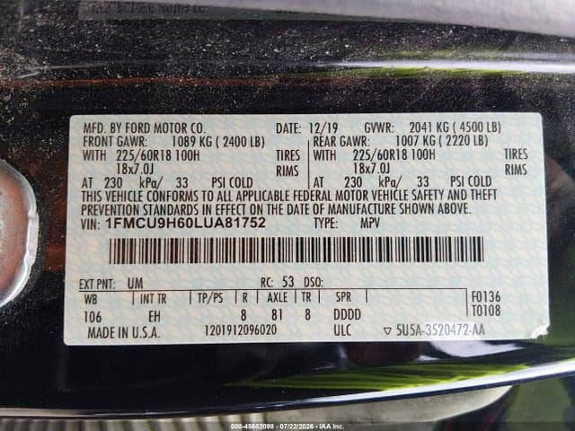 2020 FORD ESCAPE SEL 9