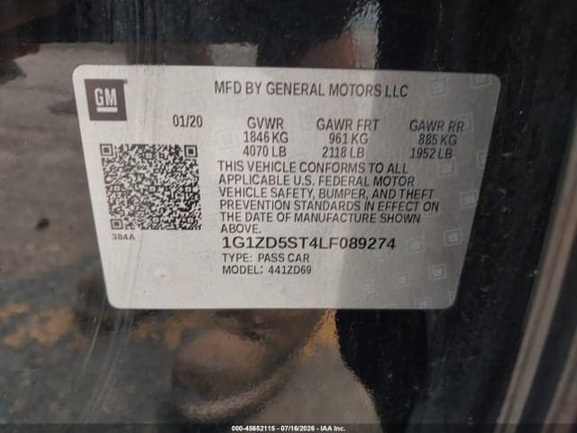 2020 CHEVROLET MALIBU FWD LT 9