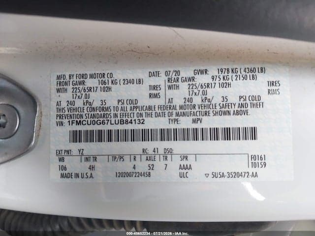 2020 FORD ESCAPE SE 9