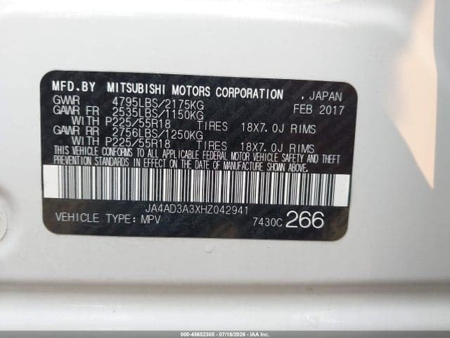 2017 MITSUBISHI OUTLANDER SE/SEL 9