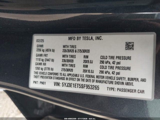 2025 TESLA MODEL 3 PERFORMANCE ALL-WHEEL DRIVE 9