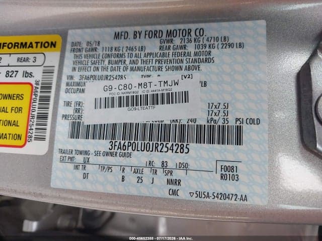 2018 FORD FUSION HYBRID SE 9