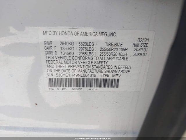 2022 ACURA MDX TECHNOLOGY PACKAGE 9