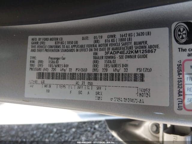 2019 FORD FIESTA SE 9