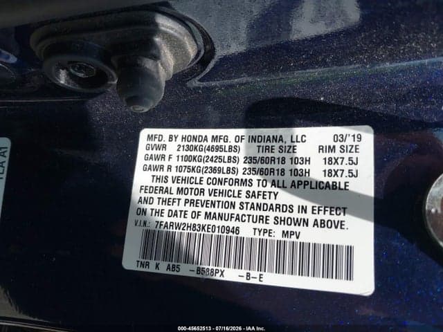2019 HONDA CR-V EX-L 9