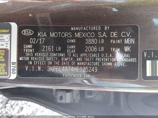 2017 KIA FORTE LX 9