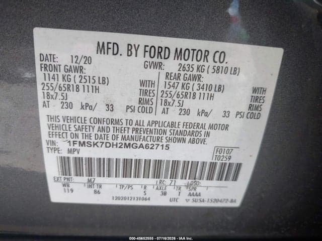 2021 FORD EXPLORER XLT 9