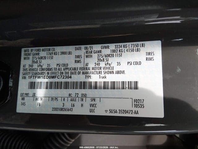 2021 FORD F-150 XLT 9