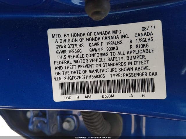 2017 HONDA CIVIC LX 9
