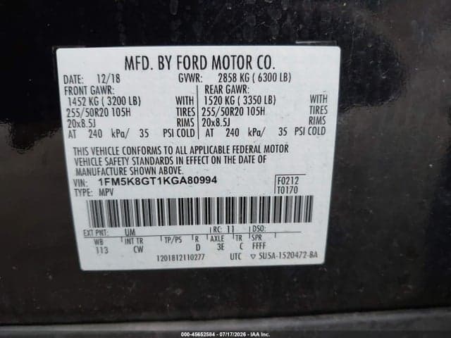 2019 FORD EXPLORER SPORT 9