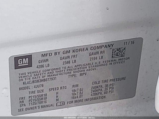 2017 BUICK ENCORE PREFERRED II 9
