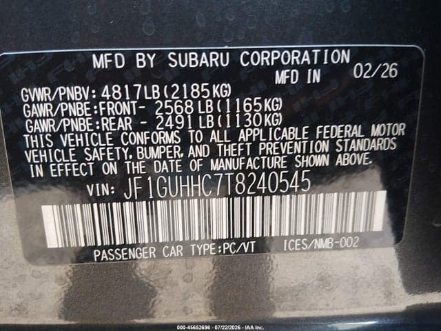 2026 SUBARU IMPREZA RS 9