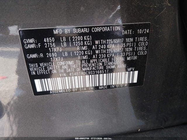 2025 SUBARU OUTBACK PREMIUM 9