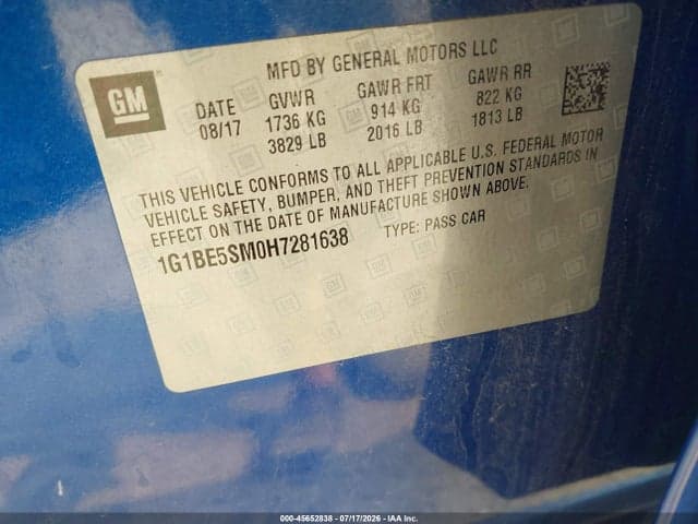 2017 CHEVROLET CRUZE LT AUTO 9