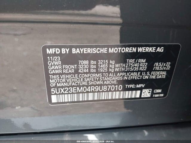 2024 BMW X7 XDRIVE40I 9