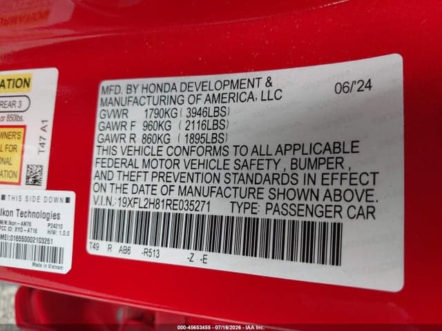 2024 HONDA CIVIC SPORT 9