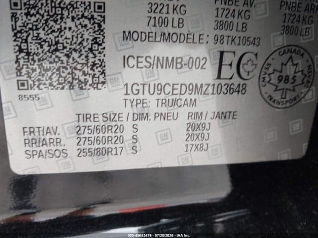 2021 GMC SIERRA 1500 ELEVATION 9
