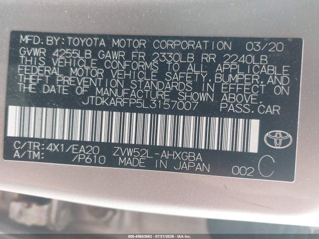 2020 TOYOTA PRIUS PRIME XLE 9