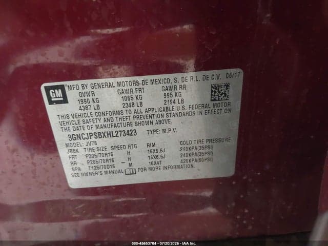 2017 CHEVROLET TRAX LT 9