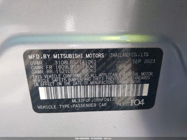 2024 MITSUBISHI MIRAGE G4 ES 9