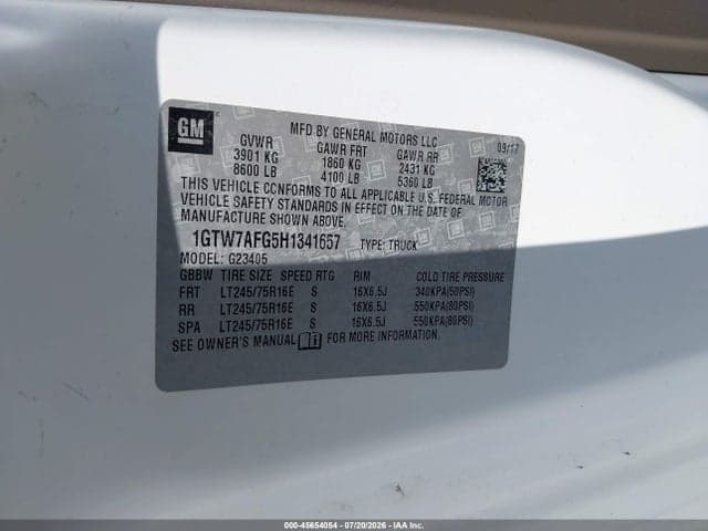 2017 GMC SAVANA 2500 WORK VAN 9