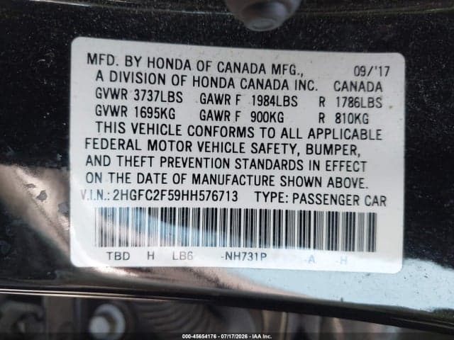 2017 HONDA CIVIC LX 8