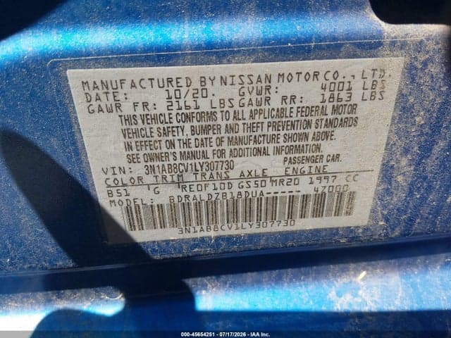 2020 NISSAN SENTRA SV XTRONIC CVT 9