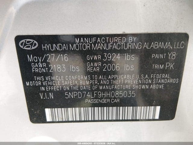 2017 HYUNDAI ELANTRA SE 9