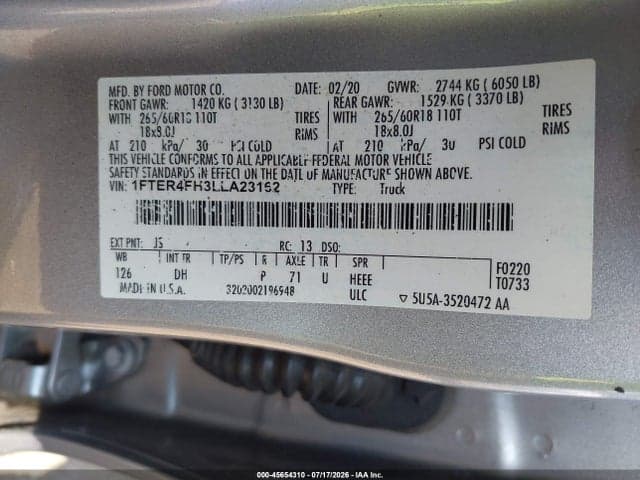 2020 FORD RANGER LARIAT 9