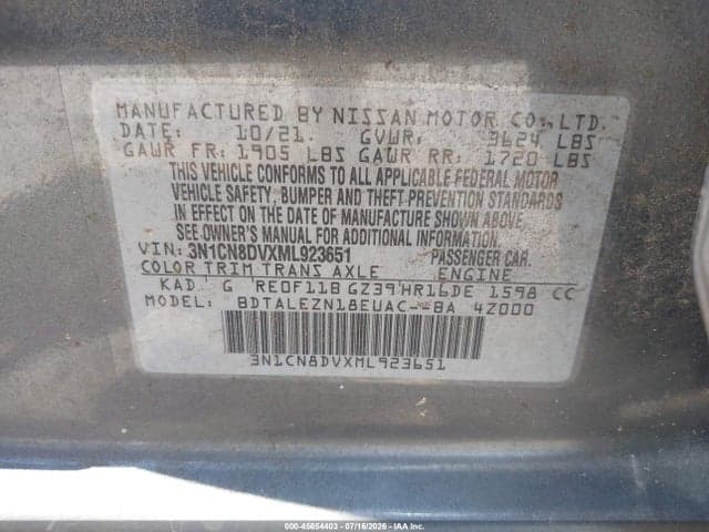 2021 NISSAN VERSA S XTRONIC CVT 9
