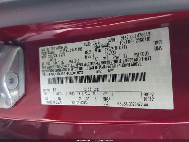 2017 FORD ESCAPE TITANIUM 9