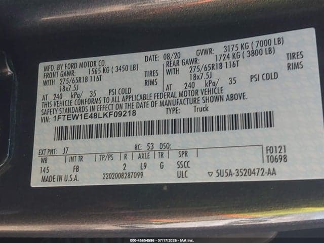 2020 FORD F-150 XLT 9