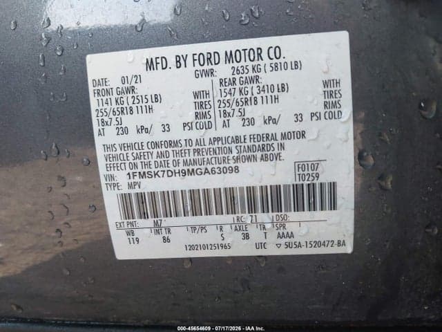 2021 FORD EXPLORER XLT 9