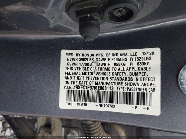 2021 HONDA CIVIC EX 9